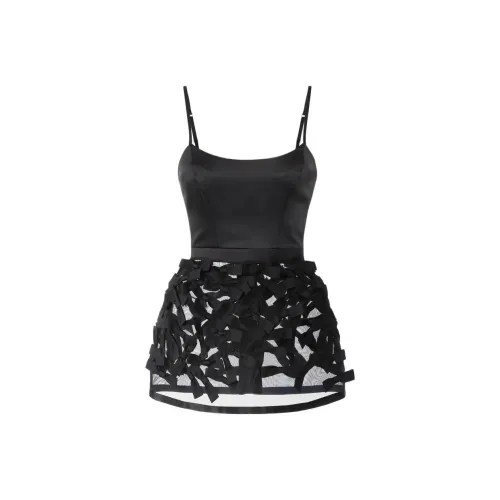 Elisabetta Franchi Satin Bows Detailed Duchesse Satin Dress