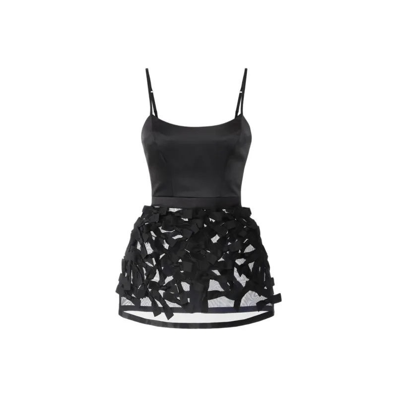 Elisabetta Franchi Satin Bows Detailed Duchesse Satin Dress-0