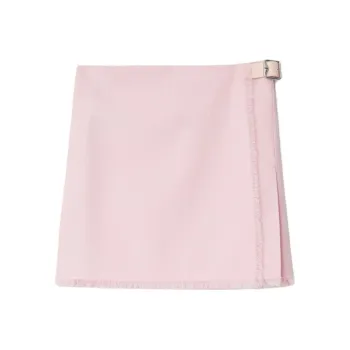 Burberry Pleated Frayed Edge Mini Skirt