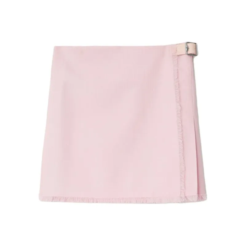 Burberry Pleated Frayed Edge Mini Skirt-0