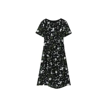H-YXIANG Short-Sleeved Dresses Women's Among The Flowers