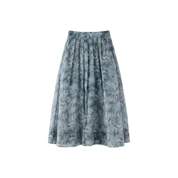 THE SEA LIFE Casual Long Skirt Women's Sky Blue
