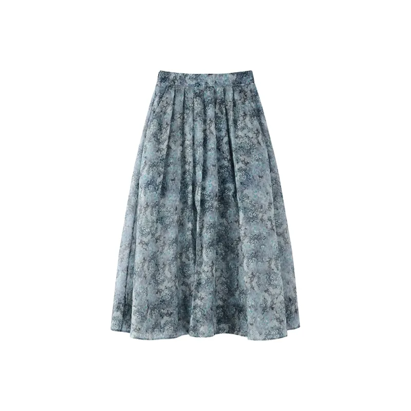 THE SEA LIFE Casual Long Skirt Women's Sky Blue-0