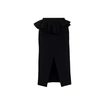 Alexander McQueen Ruffle Detailed Slit Midi Skirt