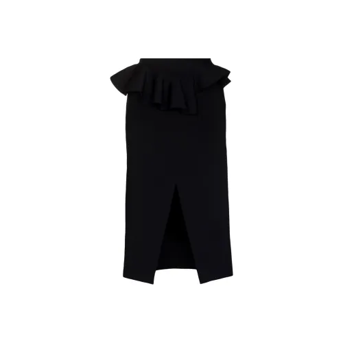 Alexander McQueen Ruffle Detailed Slit Midi Skirt