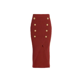 BALMAIN Casual Long Skirts Women's Red
