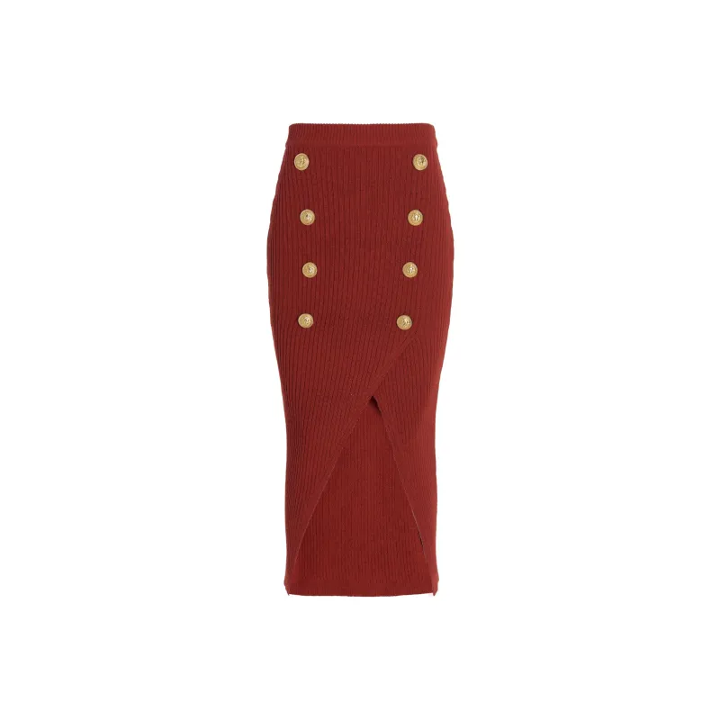 BALMAIN Casual Long Skirts Women's Red-0