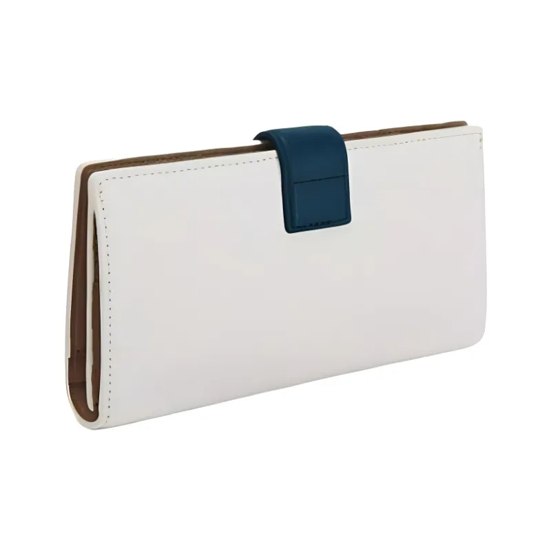 Furla Grain Texture Leather Long Wallets Women's White-2