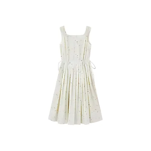 HUOLIDEDITU Sleeveless Dress Women's Expand Print Flower