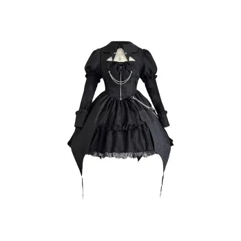 Bubble Trap Long-Sleeved Dresses Women's Black