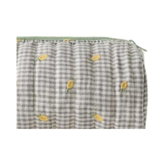 ZARA Cotton Toiletry Bag Regular Unisex Vichy White-4