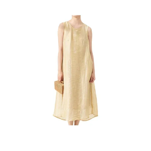 ZIMO Sleeveless Dress Women's Light Yellow