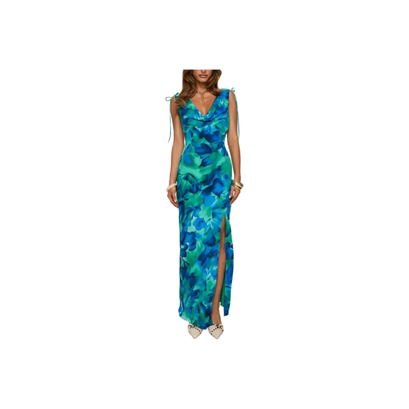 PRINCESS POLLY Symphonies Cowl Maxi Dress Sleeveless Dress Women's Multi/Multicolor-0