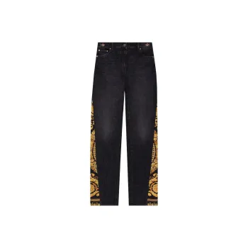 VERSACE Denim Pants 'Black/Multicolor'