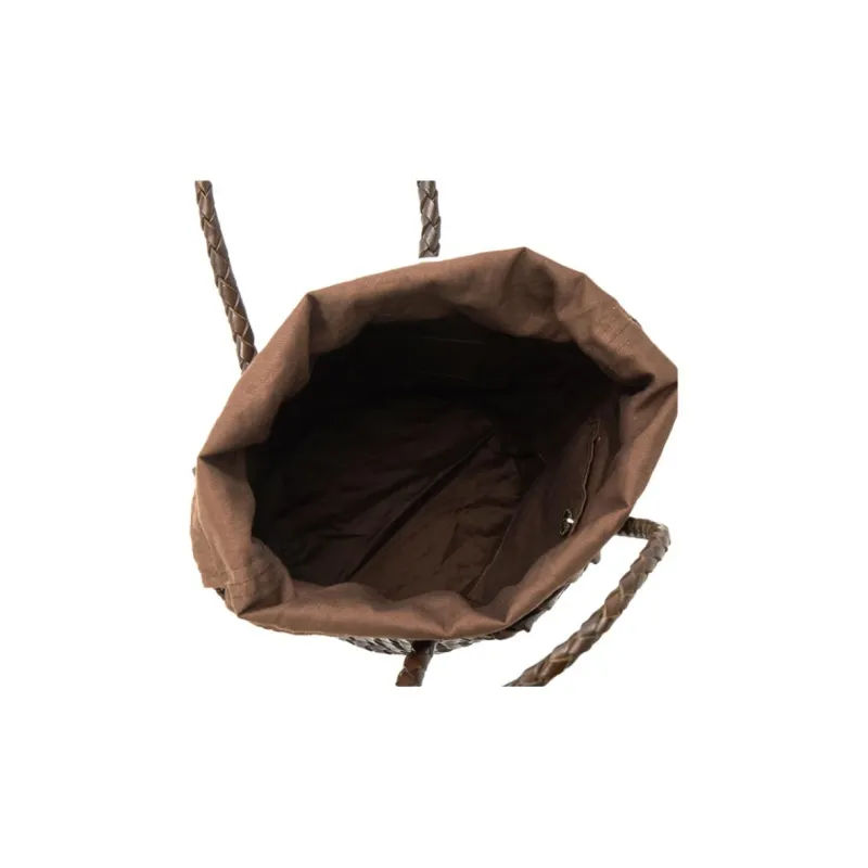 Dragon Diffusion Buffalo Leather Bucket Bag Handbag Women's Brown-5