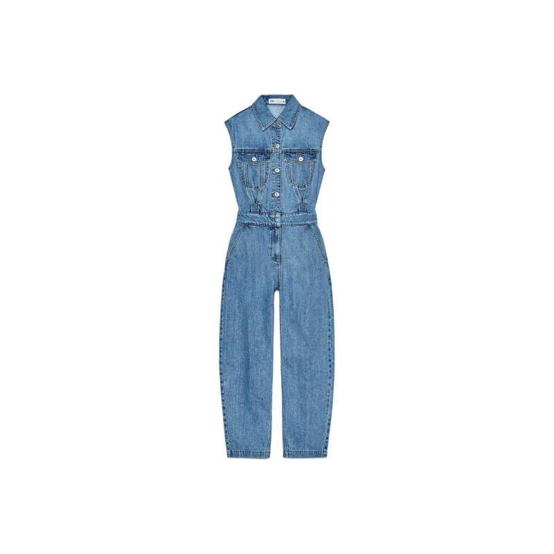 ZARA Jumpsuit Women's Medium Blue-0