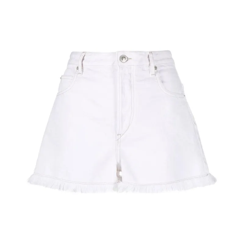 ISABEL MARANT ETOILE Frayed Hem Denim Shorts-0