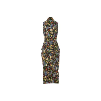 Vivienne Westwood Allover Floral Printed Midi Dress