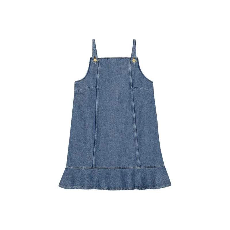 GANNI Flared hem Denim Mini Dress-0