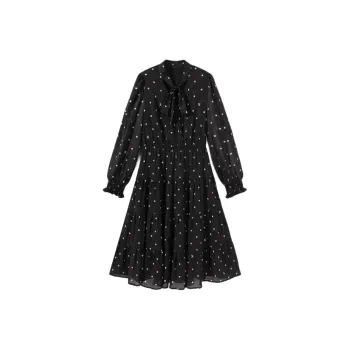 EICHITOO Long Sleeved Dress Women's Black Pattern