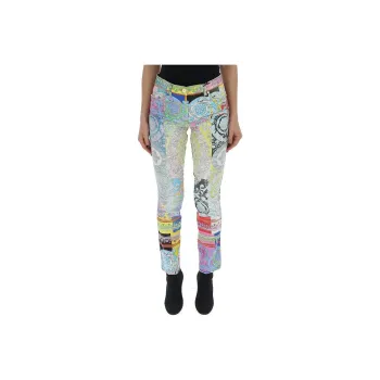 VERSACE Technicolor Barocco Print Jeans 'Multicolor'