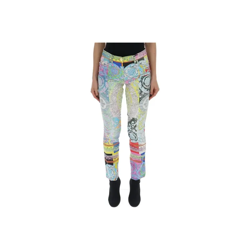 VERSACE Technicolor Barocco Print Jeans 'Multicolor'-0