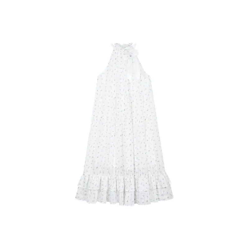 AooRaa Sleeveless Dress Women's White-0