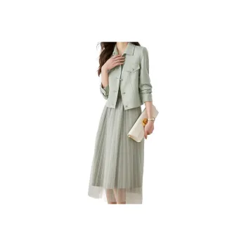 VIMLY Skirt Set Women's Light Green