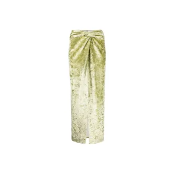 NANUSHKA Carlene Twist-detail Velvet Maxi Skirt