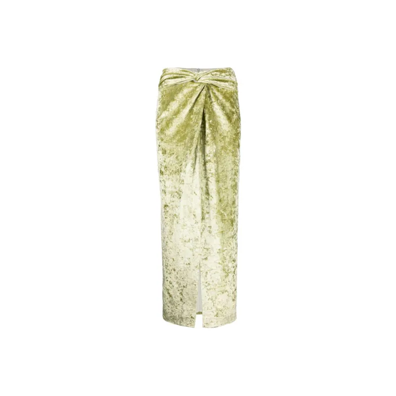 NANUSHKA Carlene Twist-detail Velvet Maxi Skirt-0