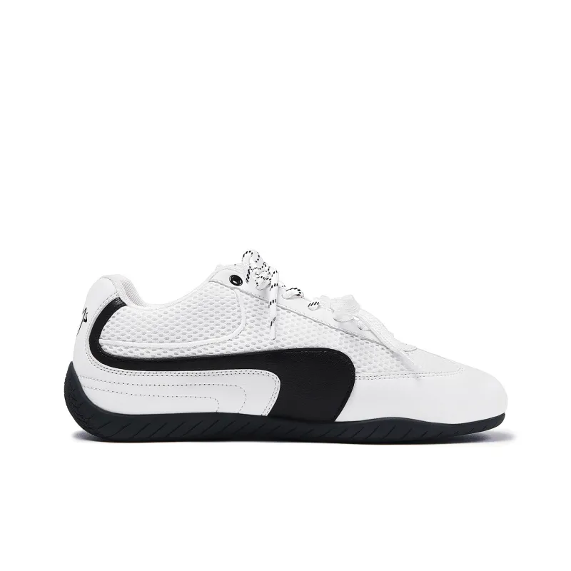 MASONONCE Racing Shoes, German Army Trainers Low Top Skateboard Shoes Unisex Black White-1