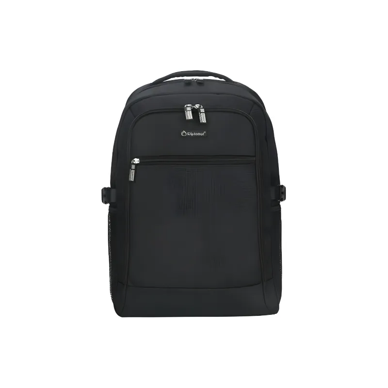 Diplomat Fabric Backpack Unisex Black-0