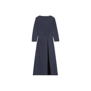 WEEKEND MaxMara Gessy Collection Pleated Jersey Dress Long-Sleeved Dresses Women's Navy