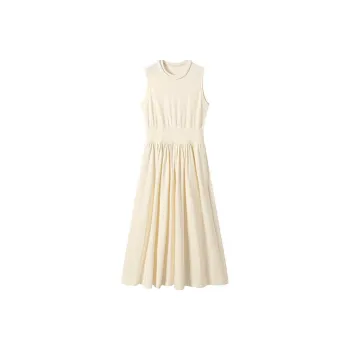 SHUXI Sleeveless Dress Women's Creamy Crispy Leather