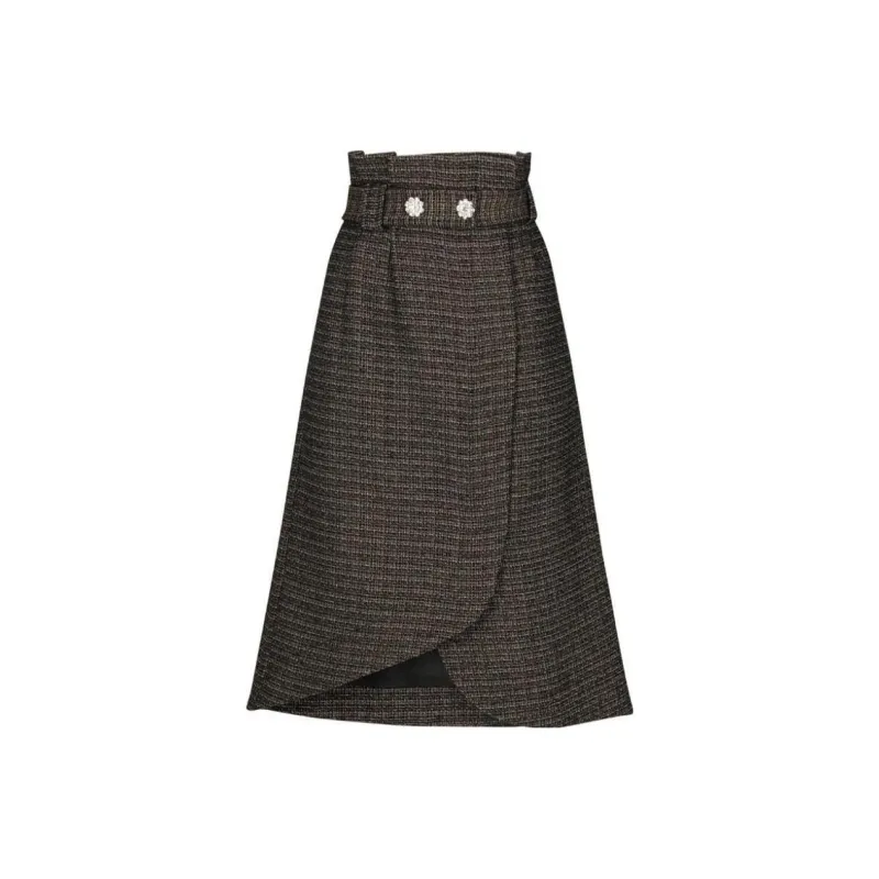 GANNI Casual Long Skirts Women's Brown-0