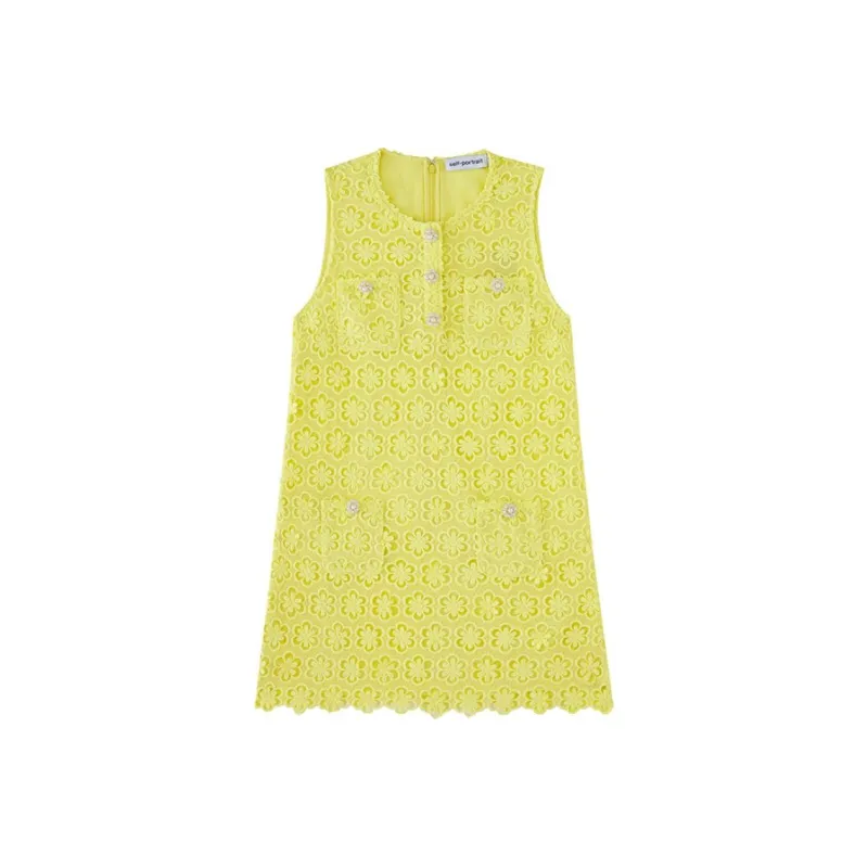 Self portrait Sleeveless Dress Women's Fruit Green-0