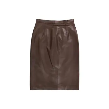 Burberry Leather Short Skirts Women's Brown