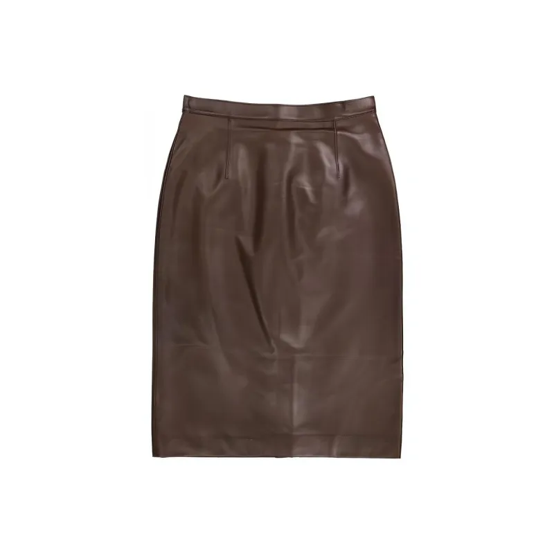 Burberry Leather Short Skirts Women's Brown-0