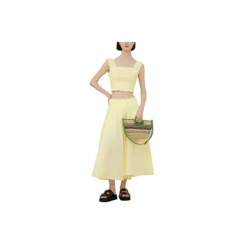 Maje SS23 Capsule Series Casual Long Skirts Women's Yellow