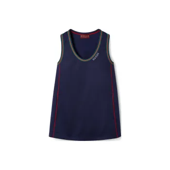 GUCCI SS24 Sleeveless Dress Women's Dark Blue