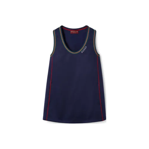 GUCCI SS24 Sleeveless Dress Women's Dark Blue