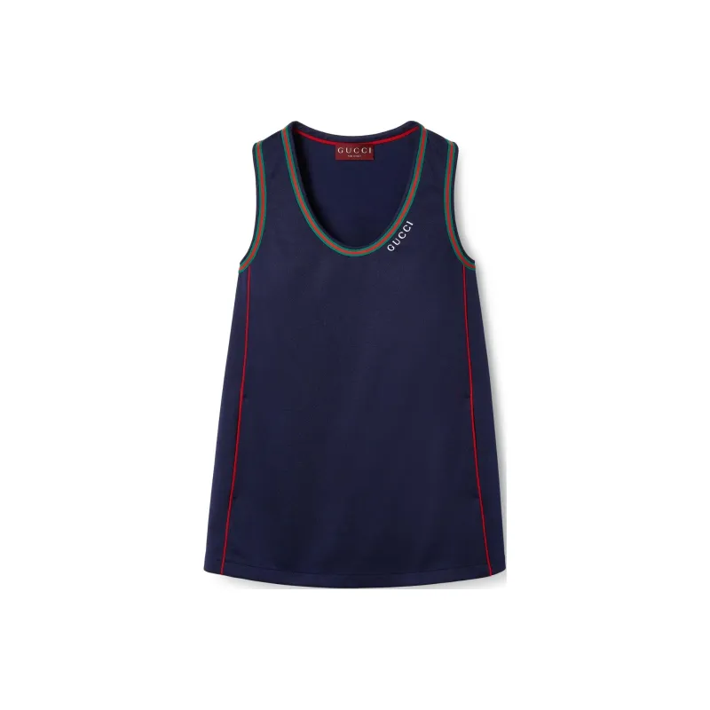 GUCCI SS24 Sleeveless Dress Women's Dark Blue-0