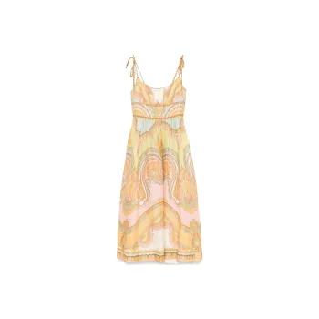 Zimmermann Maxine Picnic Spaghetti Strap Midi Dress