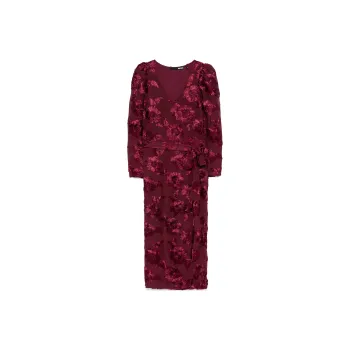 Rotate Floral appliqué Wrap Dress