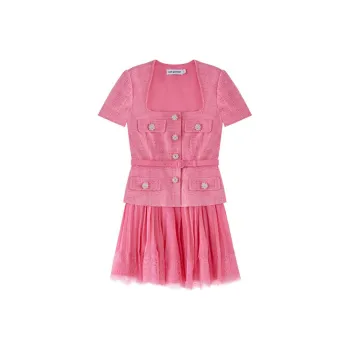 Self-portrait Short-Sleeved Dresses Women's Pink