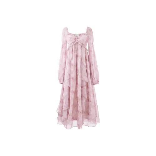 PLANE DRIFT Long Sleeved Dress Women's Water Cloud Pink