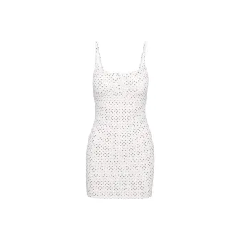 ARITZIA Sunday Best Chill Rolo Dress Slip Dresses Women's White Dark Ruby Red/White Base Deep Gemstone Red
