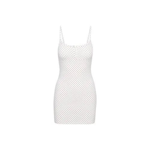 ARITZIA Sunday Best Chill Rolo Dress Slip Dresses Women's White Dark Ruby Red/White Base Deep Gemstone Red