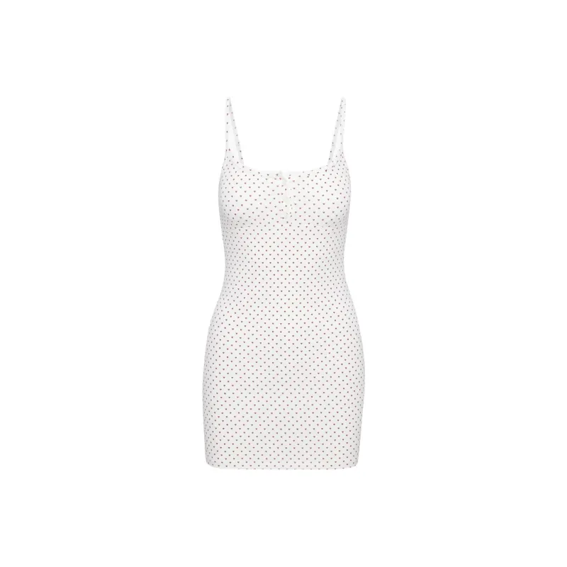 ARITZIA Sunday Best Chill Rolo Dress Slip Dresses Women's White Dark Ruby Red/White Base Deep Gemstone Red-0