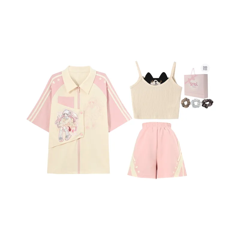SNBL Casual Suit Women's Coat+Shorts+Camisole-0